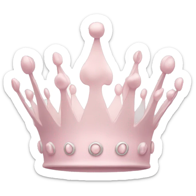 White and pastel pink crown sticker