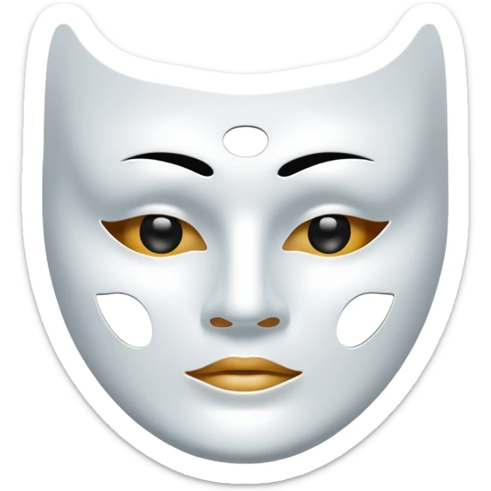 a sheet of white mask pack for face skincare beauty, except on the face, transpalent holes on eyes and mouth sticker
