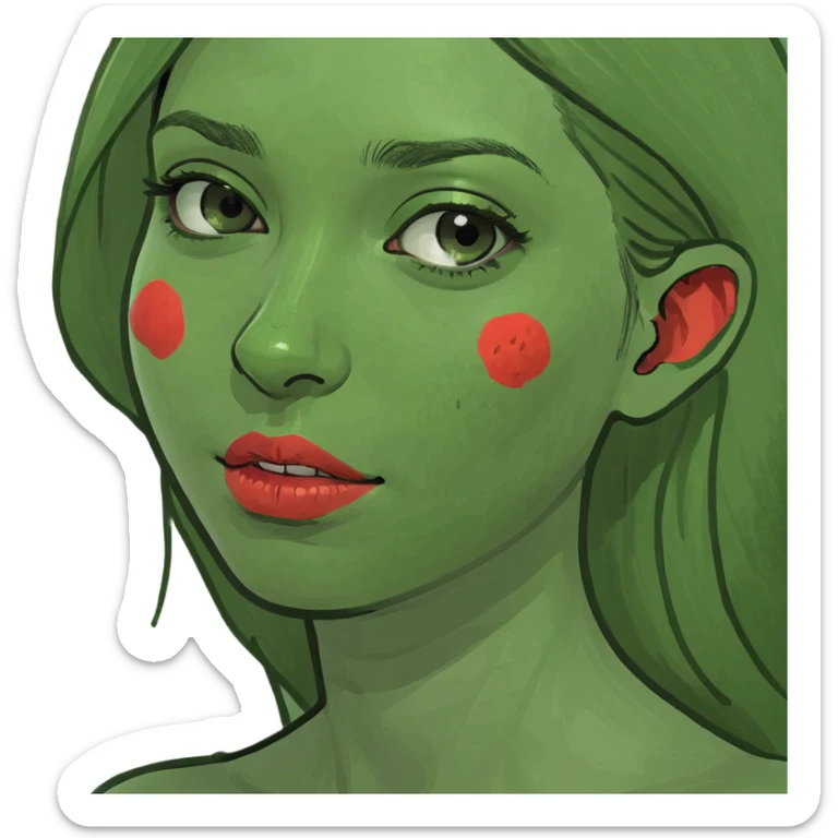 Girl with redness inflammation skin sticker