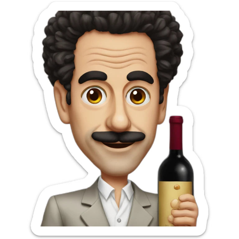 borat-with-wine sticker