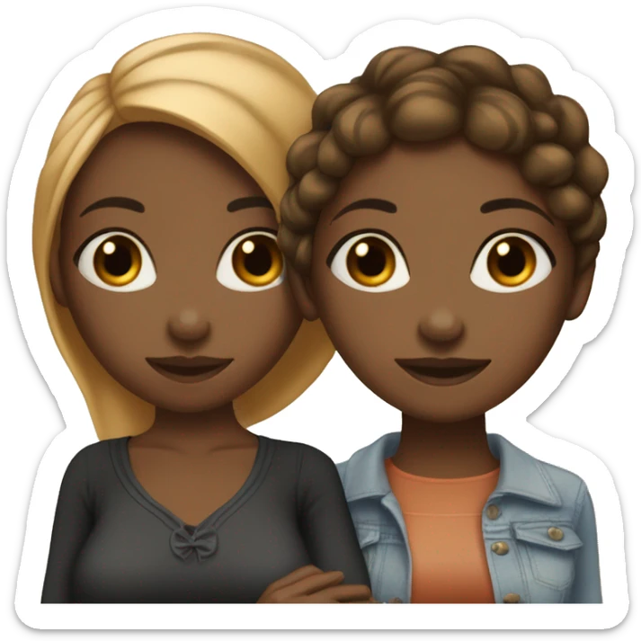Two black bestfriends girls nigerian, caramel and dark skin sticker
