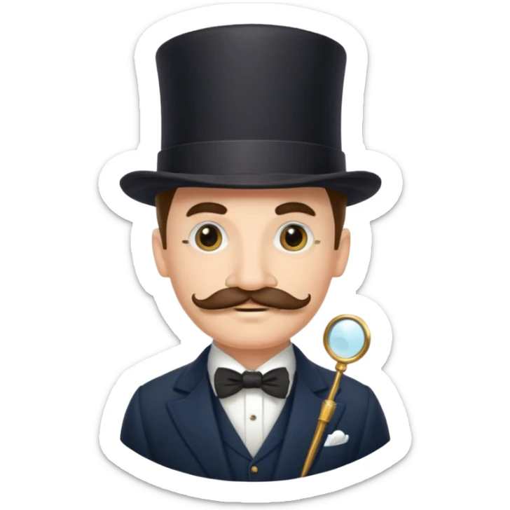 A gentleman of the high society with a moustach, a monocle, an elegant hat being super elitist sticker