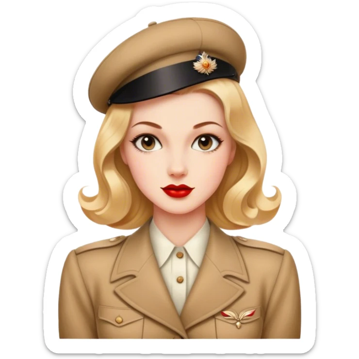 Beautiful woman in 1940’s woman fashion look sticker