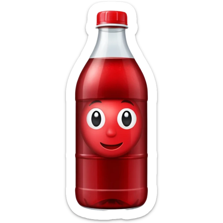 sobolo emoji (ghanain drink)  in a plastic bottle and make the juice dark red sticker