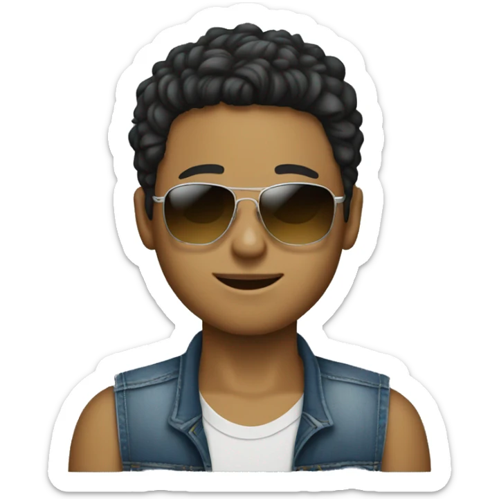 Boy who wear baggy jeans, debardeur and sunglasses sticker