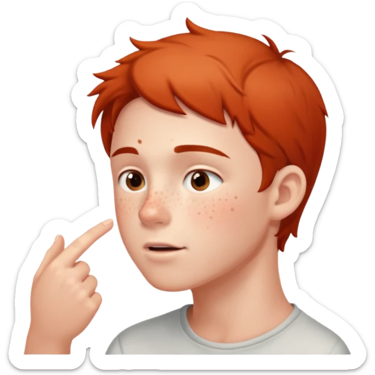 A boy showing right cheek to her mother asking for a gentle playful slap only boy no picture of mother included in emoji
Give side view of right cheek sticker