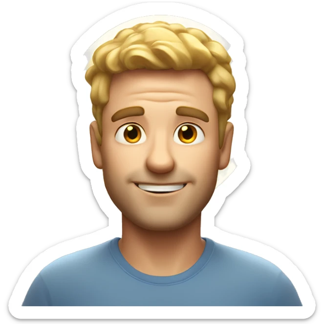 Australian dad with ring of light or halo on top of his head sticker