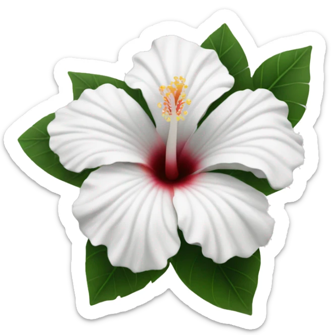white hibiscus sticker