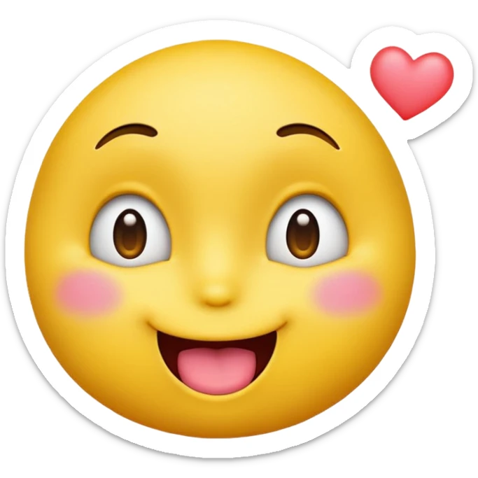 standard yellow emoji face leaning in for a kiss eyes rolled back tongue out sticker