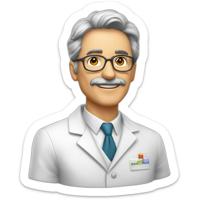 Professor Gustavo careca de 48 anos dand aula de quimica mas despojado sticker