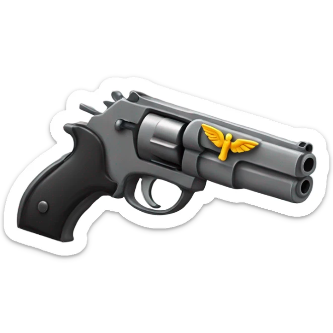 Gun with wings sticker