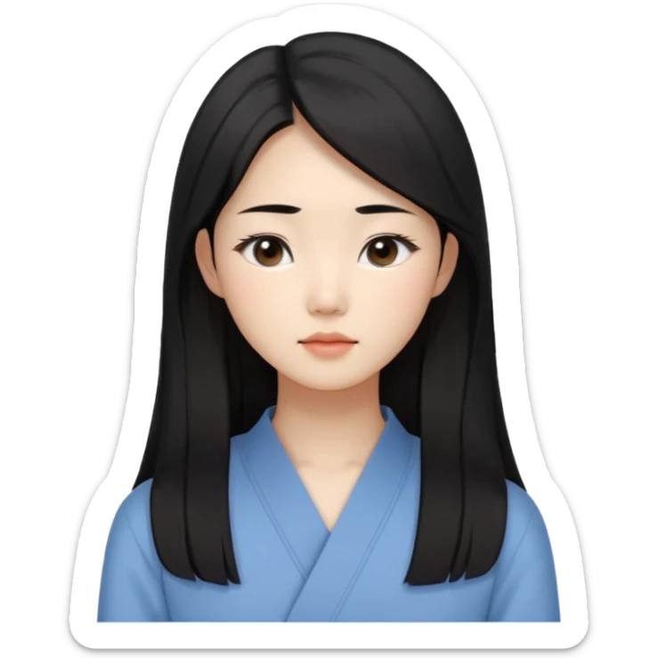 Korean woman, East Asian features, female human avatar,
soft thoughtful expression, calm mood, sensitive personality,
natural black hair, simple hairstyle,
neutral face, minimal makeup,long hair,
professional, clean, minimal style,
no cartoon, no fantasy, no costume sticker