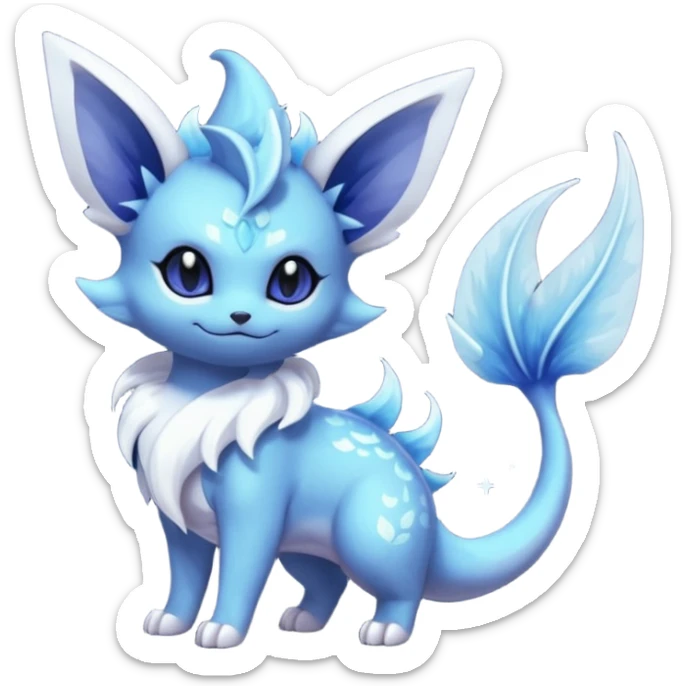 Nebulae Noibat-Vaporeon-Meowstic-Fakémon-hybrid-creature (full body)  sticker