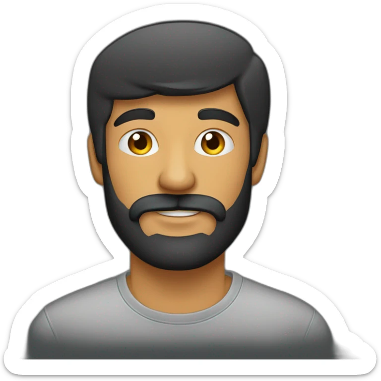 diseñador gráfico, hombre, remera negra, laptop, con barba sticker