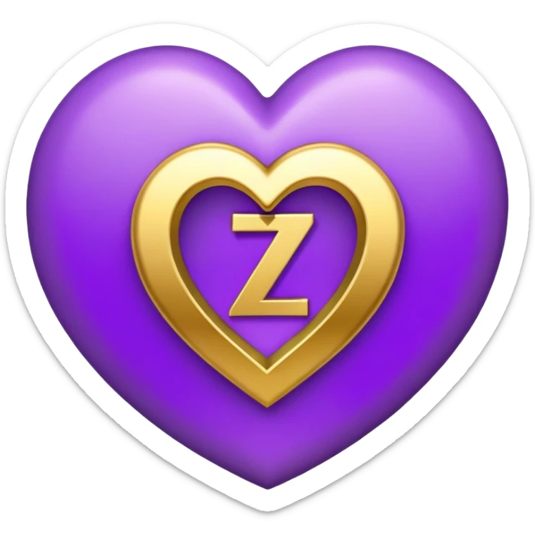 golden “Z” letter inside a Purple Heart sticker