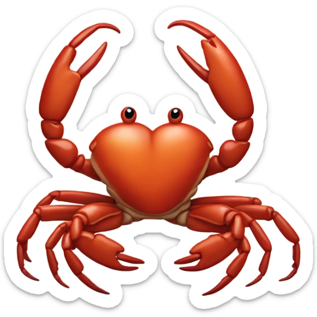 Heart crab sticker