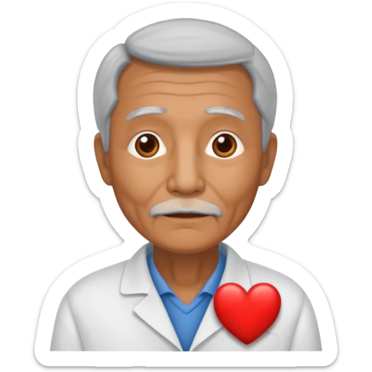 puedes crear una imagen de un abuelo de 63 años con una enfermedad cardiovascular?? sticker
