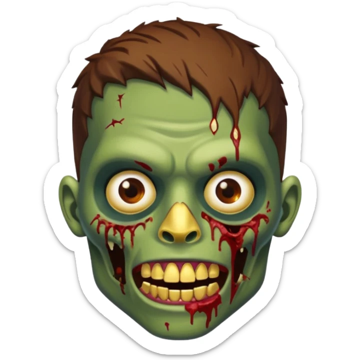 Quero um zumbi com a pele morena, com machucados no rosto (poucos) com dentes de ouro sticker