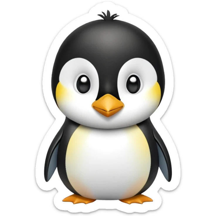 cinematic-adult-emperor-penguin-portrait-emoji,-head-tilted-playfully-and-inquisitively,-with-glossy,-pristine-plumage,-sparkling-eyes-filled-with-curiosity,-simplified-yet-irresistibly-adorable-features, black face sticker