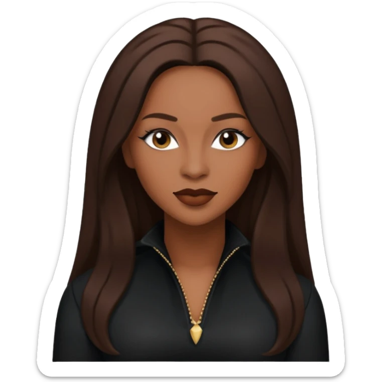 Vesta Williams, R&B Singer with long dark brown hair, black outfit sticker
