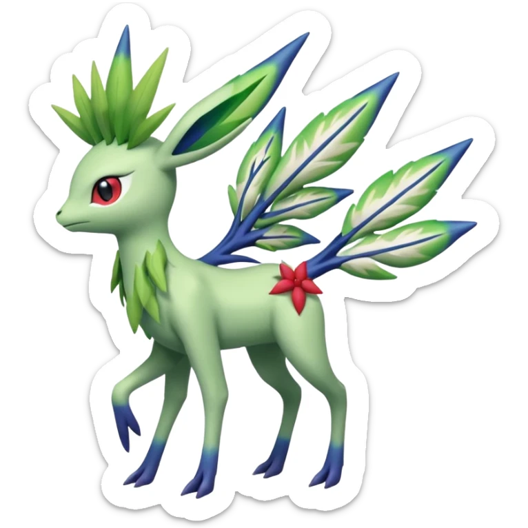 Xerneas-Celebi-Shaymin-Virizion-Fakémon-Pokémon-fusion-creature (full body) sticker