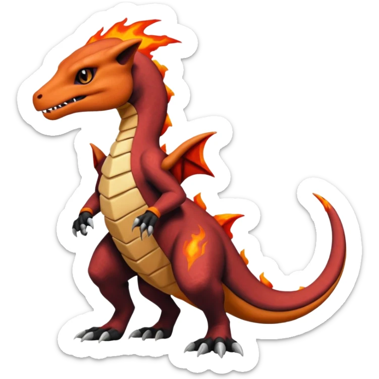 Black and magmatic Salazzle-Cubone-Salandit-Charmeleon-fusion (full body) sticker