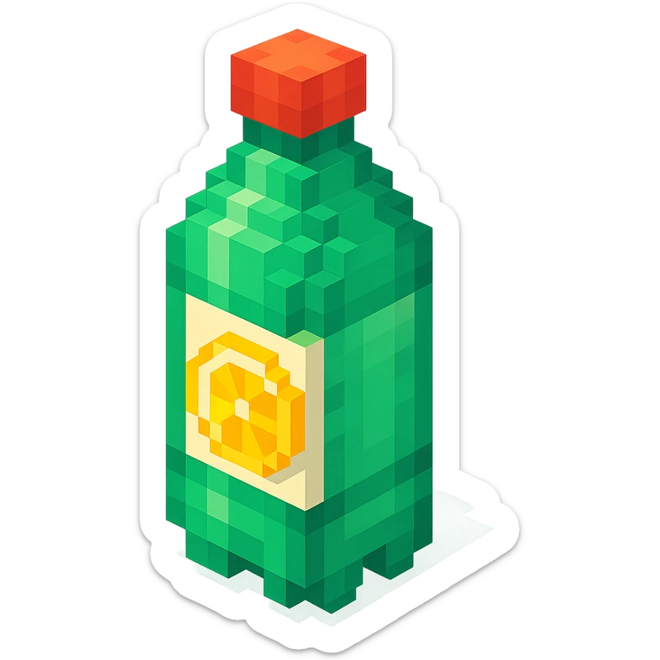 Borjomi lemonade bottle with a lemon slice on the label sticker