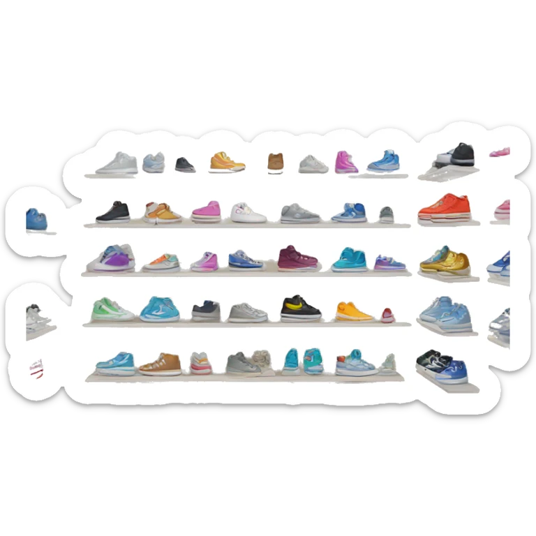 shop with a lot of brands of sneakers sticker
