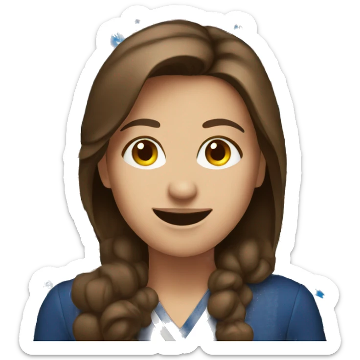 happy brown hair woman patriotic  sticker