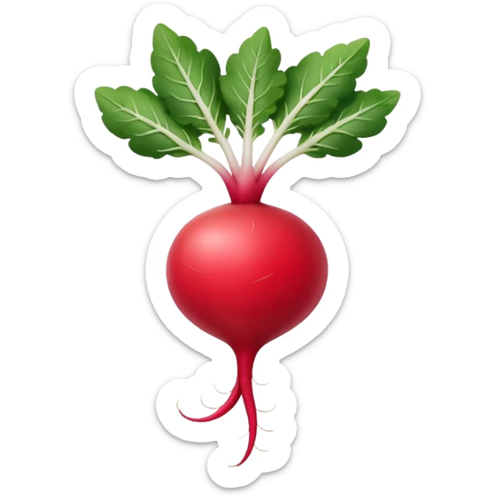 radish UK plant with a bit of white on the bottom of the radish sticker