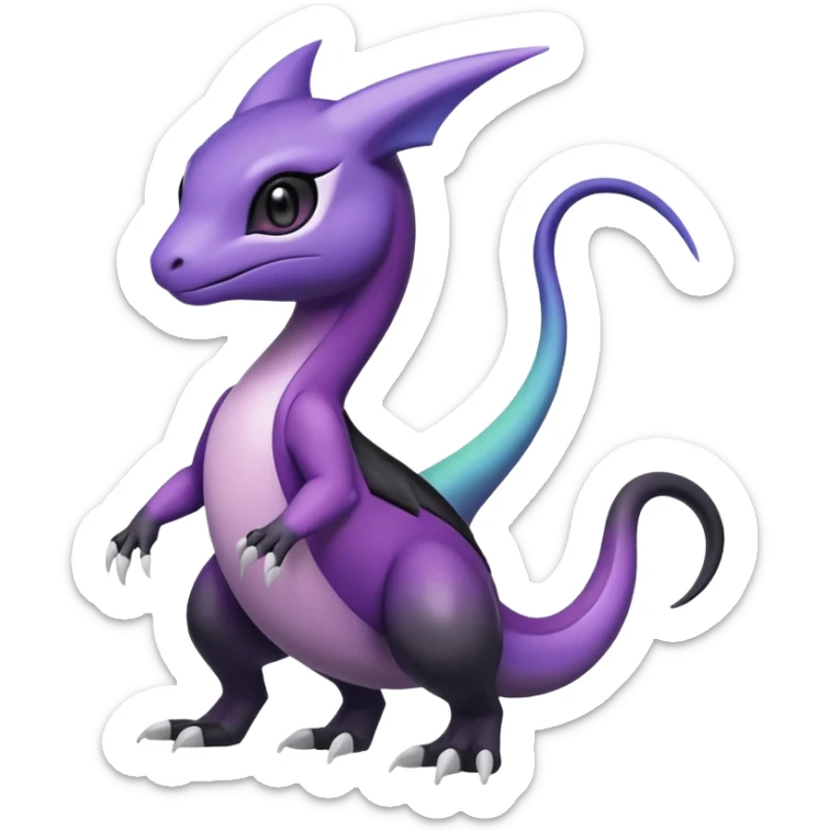 Violet-purple-black-white-gradients Meloetta-Larvitar-Axew-Salandit-Pokémon-Fakémon-creature sticker