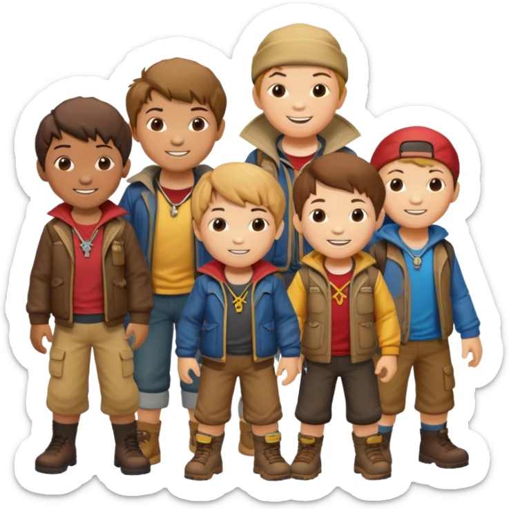 The Goonies group of kids, adventure movie characters sticker