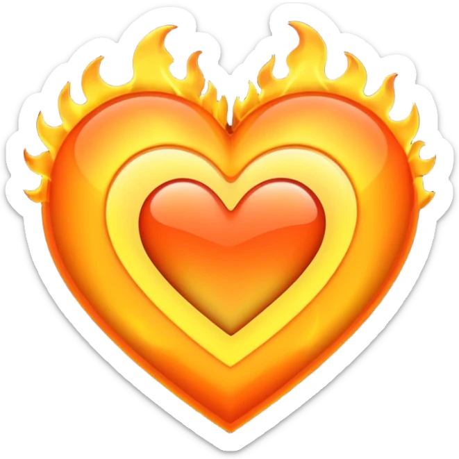 Heart with software flames
 sticker
