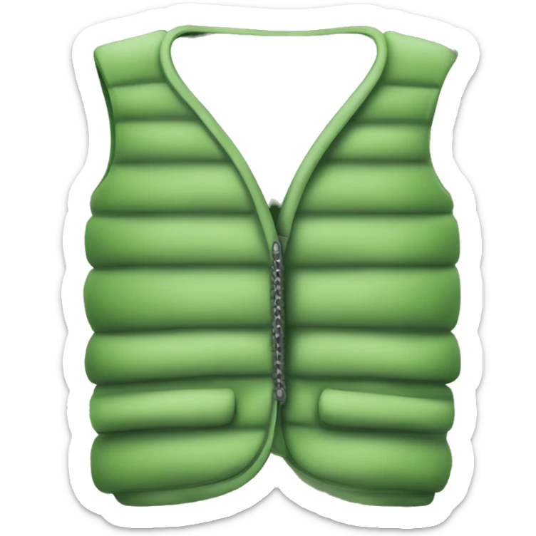 a picture of a gilet with a picture of green tick in the bottom corner sticker