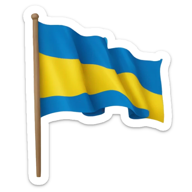 flag of Ukraine with the coat of arms of Ukraine   sticker