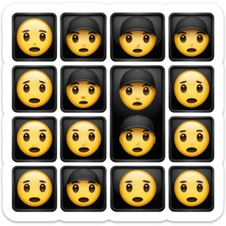 make a French urban rap emoji pack mixing city elements, emotional tension, dim street lighting and expressive faces to reflect lyrical depth sticker