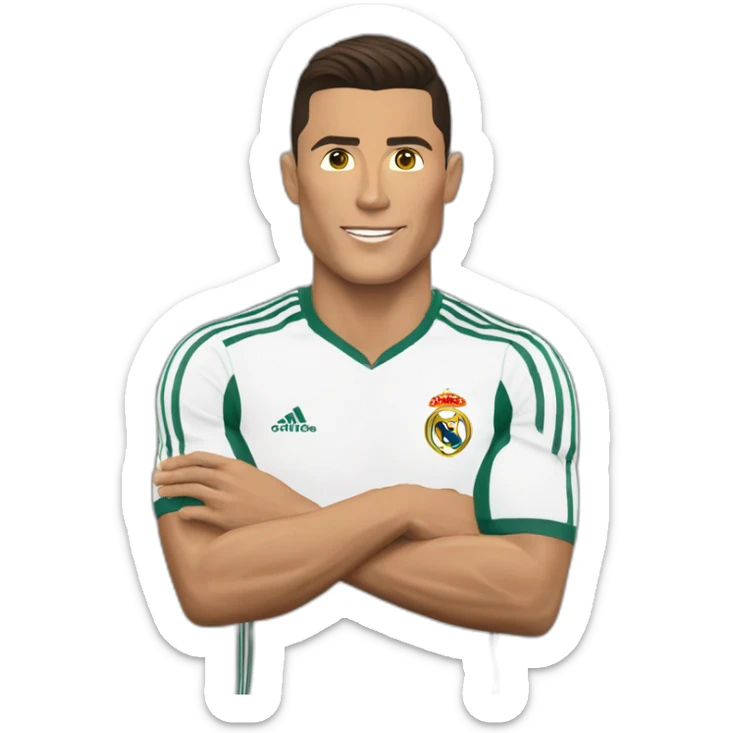 Cristiano Ronaldo qui fait l aigle à deux tête avec ses mains sticker