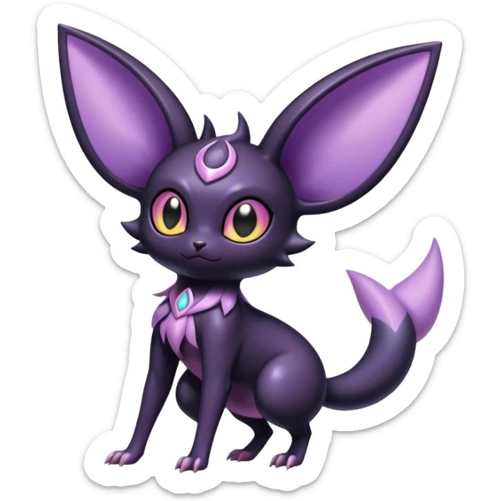 Shiny Dark Noibat-Espeon-Umbreon-Nidorino-fusion-hybrid full body sticker