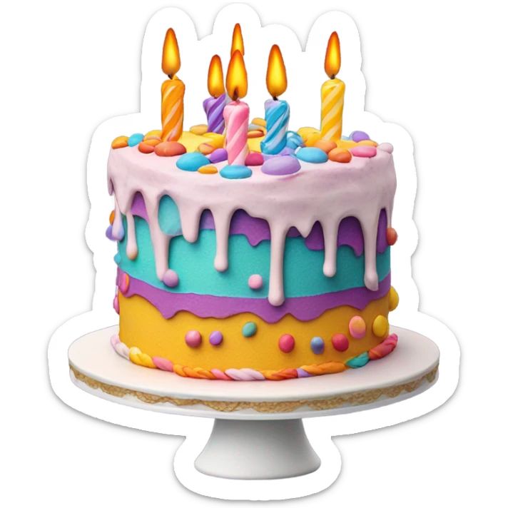 Birthday cake sticker