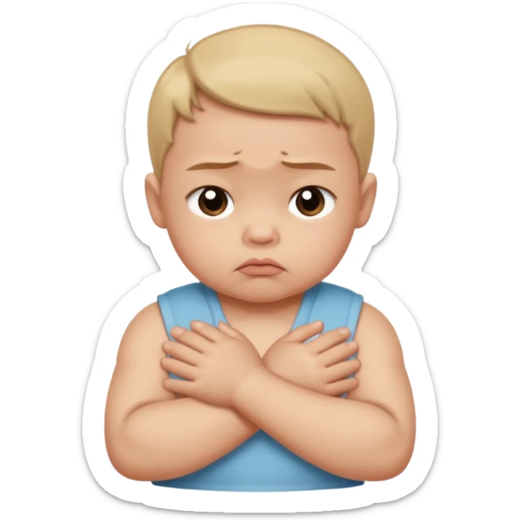  🥺 Pero con manitas y cruzadas como un bebé diciendo porfis y sacando su trompita sticker