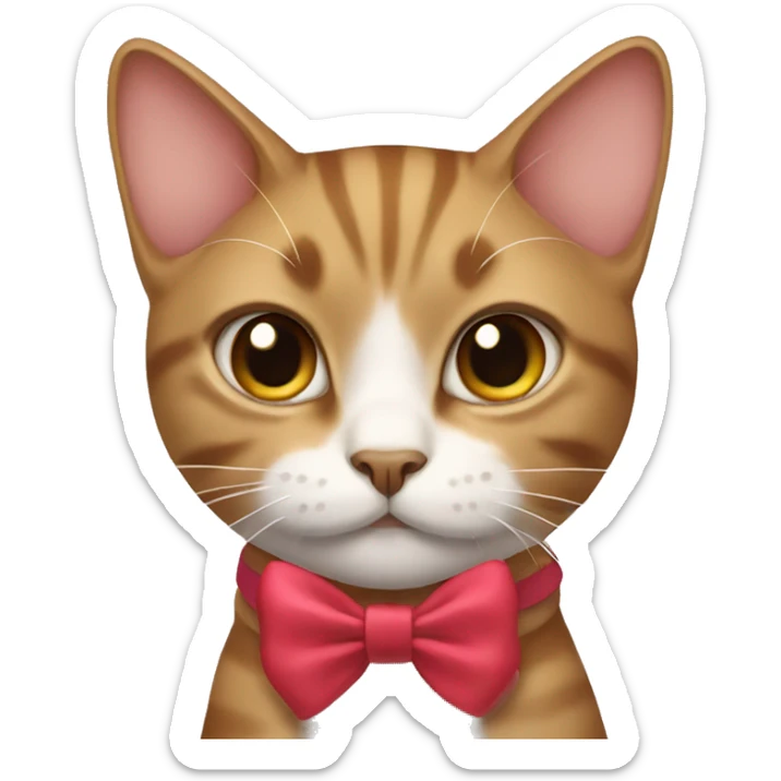 Cat wearing bow sticker