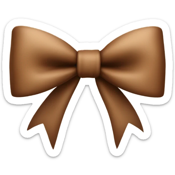 Brown bow sticker