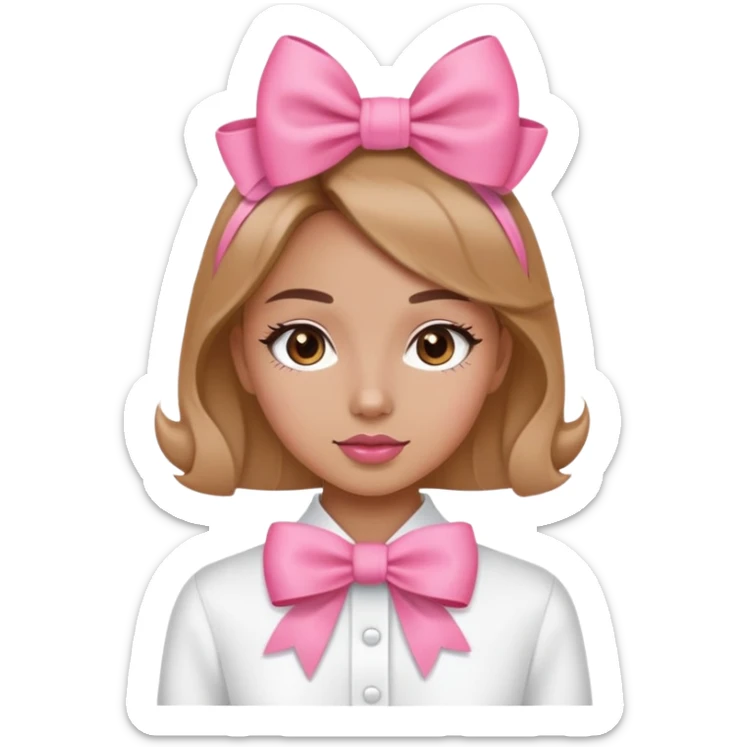 skin care girl with pink bow with cute outfit and tan lines sticker