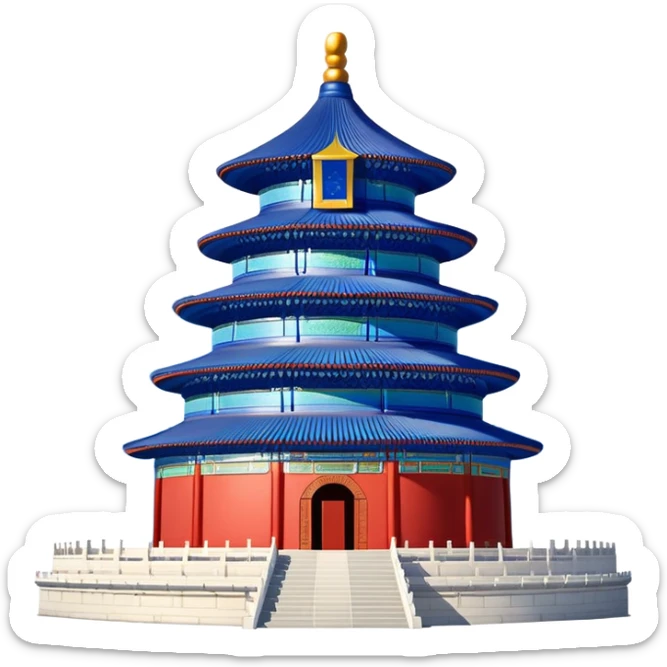 Temple of Heaven, round blue roof building, traditional Chinese architecture emoji sticker
