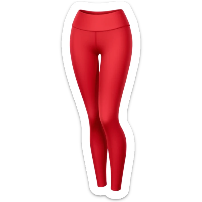 A 3D cartoon Red leggin with gentle fabric folds and neat finish, isolated on plain background, Memoji-style. sticker