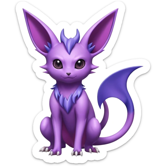 Cool Edgy Shiny Noibat-Espeon-Nidorino-hybrid  full body sticker