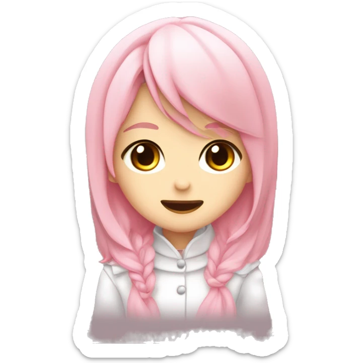 chibi Rehkitzkopf, große Augen, rosa Wangen, süße Gesichtszüge, detailliert, Anime-Stil, --ar 16:9 sticker