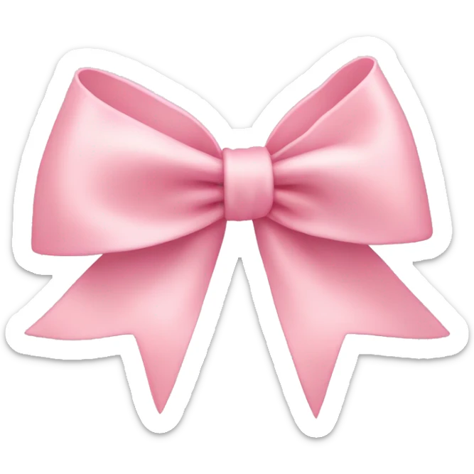 light pink ribbon bow sticker