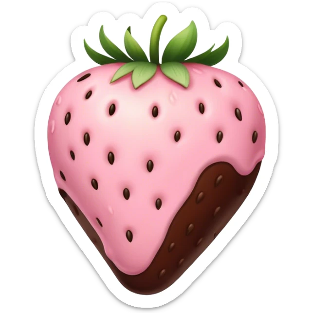 Chocolate dipped light pink strawberry sticker