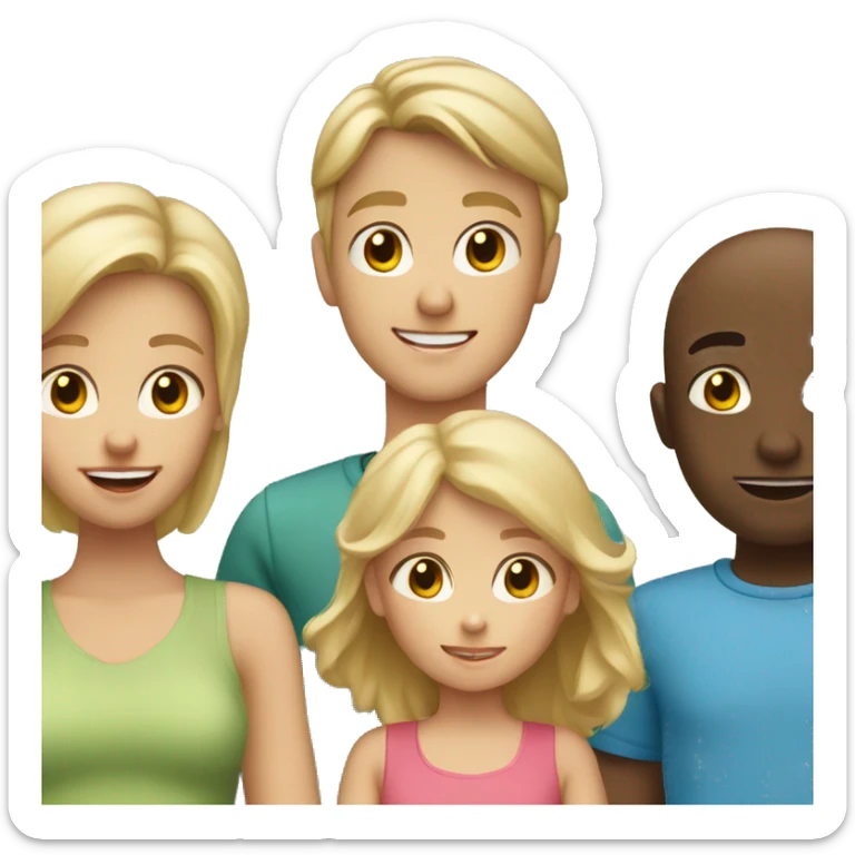 blond family of 5 older boy middle child girl and baby boy sticker
